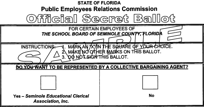 SECA In-person Ballot from PERC 